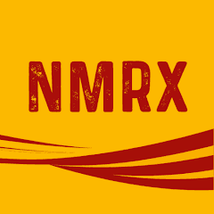 Yellow and Red Rail Runner App Icon with the letters NMRX in the center