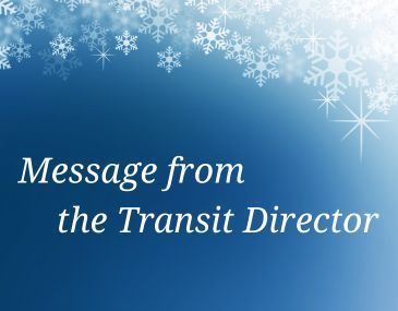 Info graphic with the words Message from the Transit Director