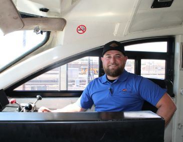 Rail Runner Engineer Jerome Armijo Sitting in the Locomotive