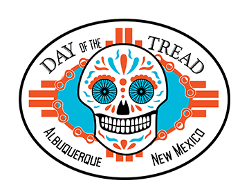Day of the Tread logo of a colorful sugar skull