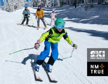 Picture of a young boy skiing